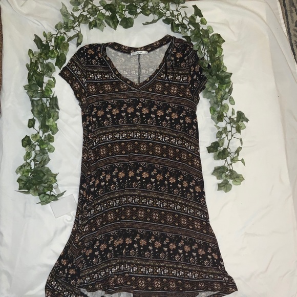 Tribal Patterned Brown Dress - Picture 1 of 5